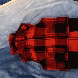 Mudd Plaid Red Black Vest Size S